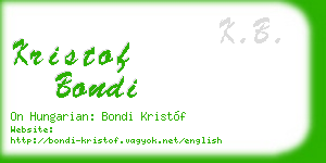 kristof bondi business card